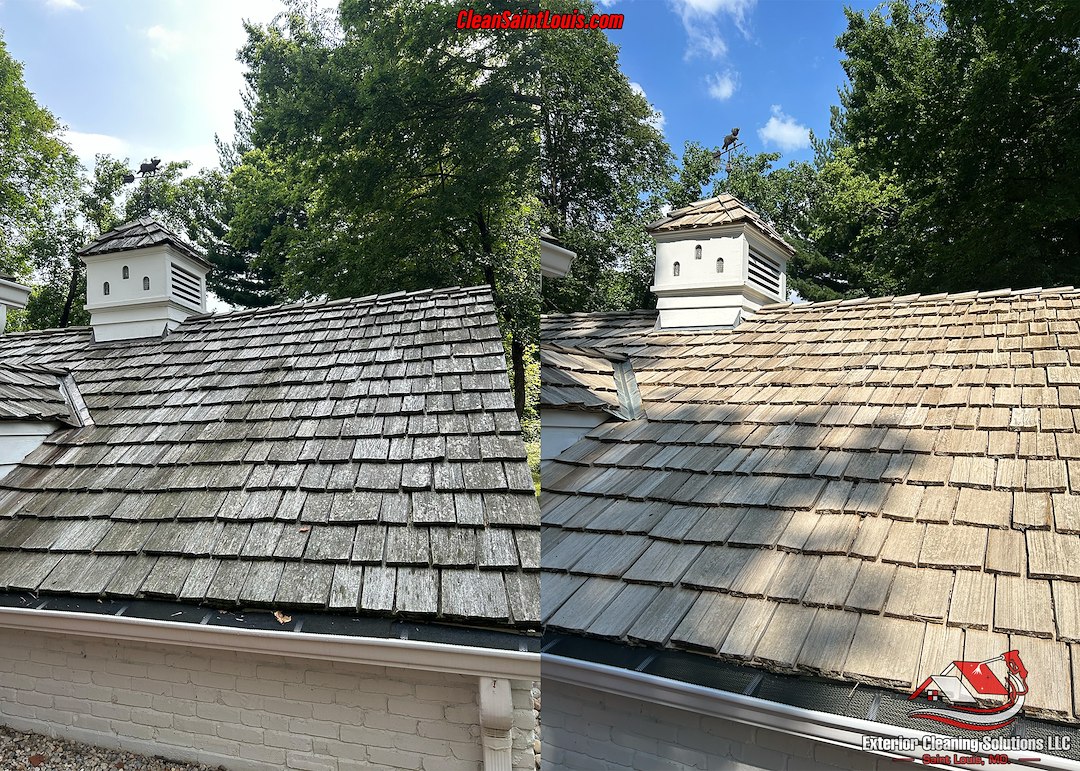 Cedar Shake Roof Cleaned in Olivette, Missouri