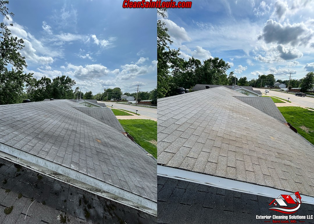 Soft Wash Roof Cleaning in St. Louis, MO.